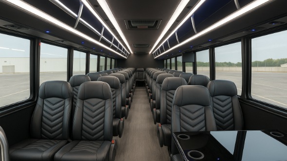 Interior of Charter Bus Company Lafayette's 20 Passenger Mini bus in Lafayette