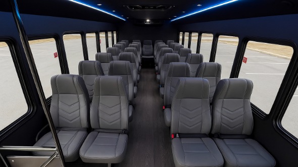 Interior of Charter Bus Company Lafayette's 28 Passenger Mini bus in Lafayette