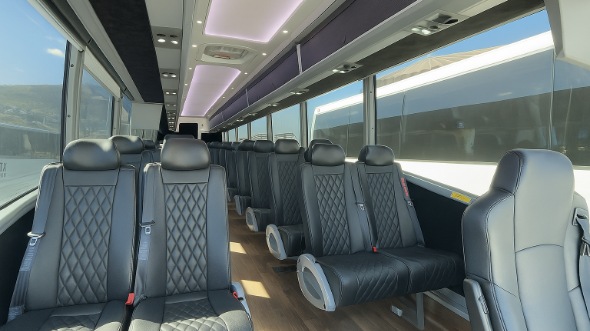Interior of Charter Bus Company Lafayette's 35 Passenger Minibus in Lafayette