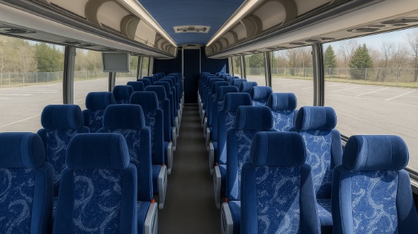 Interior of Charter Bus Company Lafayette's 54 Passenger Charter Bus in Lafayette