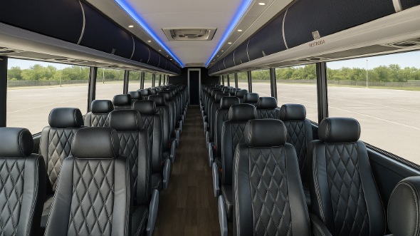 bossier city 54 passenger charter bus inside