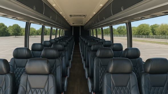 bossier city 55 passenger charter bus inside