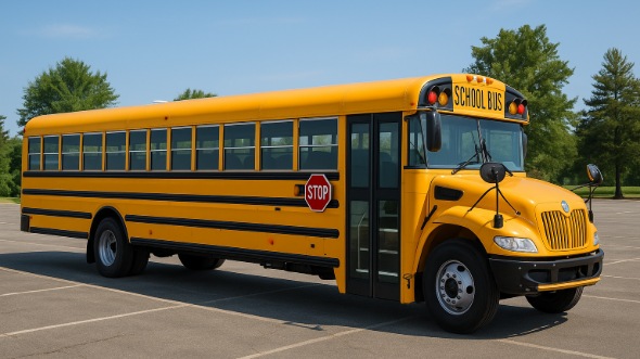 Exterior of Charter Bus Company Lafayette's School Bus in Lafayette